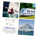 Ukcoco 2 Sets Yacht Door Latch Pontoon Boat Latches Safety Lock Professional Wear Resistant Buckle Hatch Part Major White