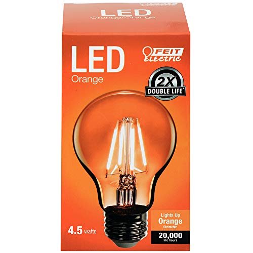 Feit Electric A19 To Led Filament 25w Equivalent Dimmable Clear Glass Light Bulb Orange