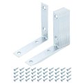 10 Set L Corner Bracket Brace Metal Joint Right Angle Brackets Fastener With Screws For Wood Shelves Silver 2 76 X0 59 X2 