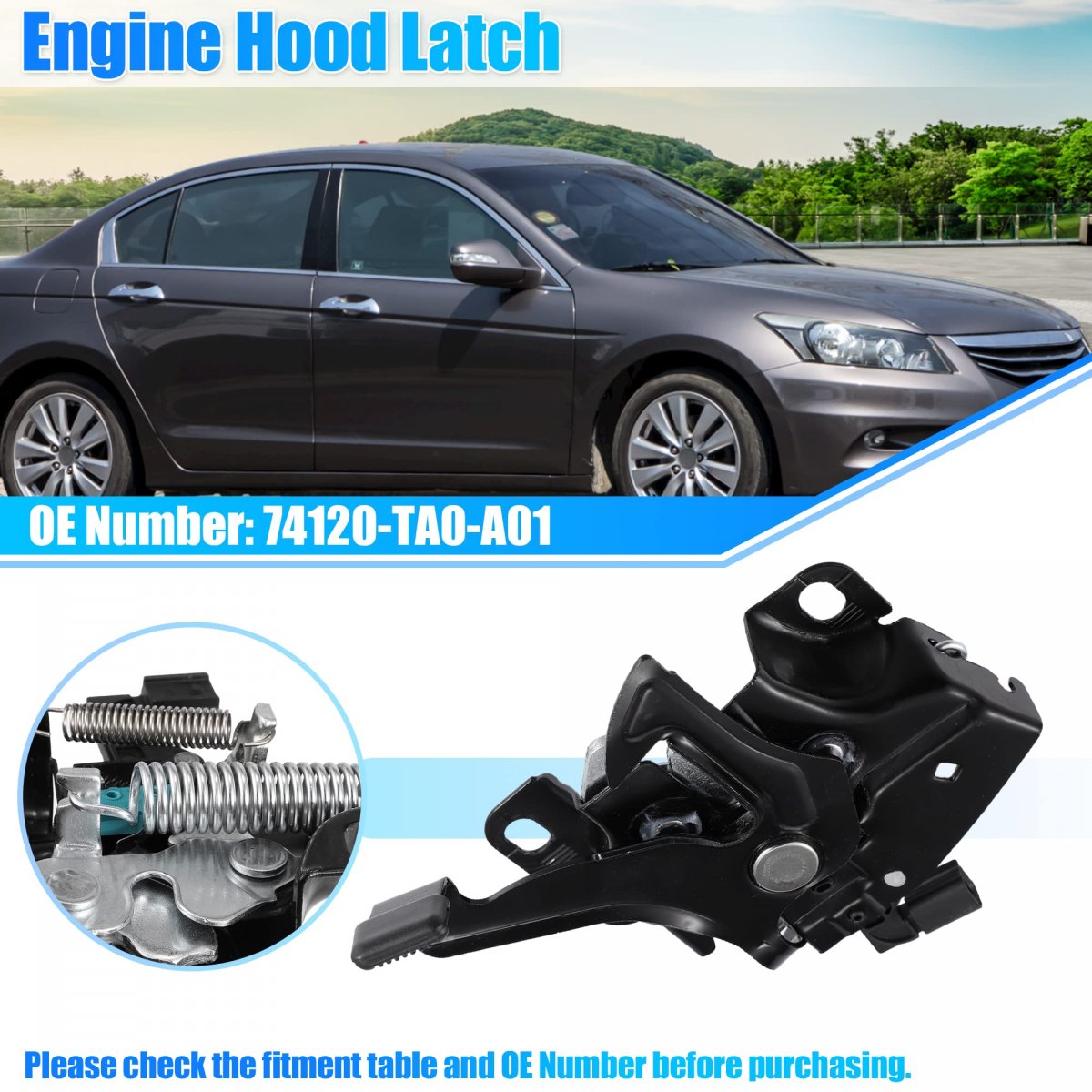 Engine Hood Latch Lock 74120-ta0-a01 For Honda Accord Lx 2008 2009 2010 2011 2012 Assembly Assy 74120ta0a01
