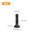 Uxcell 12 X 3 4 Sheet Metal Screws 100pcs Black Oxide 410 Stainless Steel Flat Head Phillips Drive Self Drilling