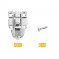 Uxcell 6pcs Duck-billed Toggle Hasp Latch With Padlock Hole Metal Box Chest Screws For Jewelry Wooden Case Decorative Silver