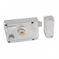 Uxcella Home Bathroom Latch Door Deadbolt Key Rim Lock Silver Tone