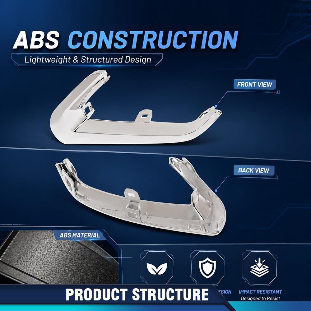 Front Right Fog Light Trim For Gmc Terrain 2018 2019 2020 2021 Sl Sle Silver Abs Passenger Side Bezel Replace 23335550