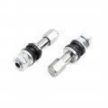 Uxcell 4pcs Silver Tone Zinc Alloy Motorcycle Scooter Tubeless Wheel Tire Valve Stem