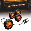 True Mods 4pc 3 4 Round Amber Trailer Led Marker Light Dot Fmvss 108 Sae P2pc Semi-spherical Output Ip67 Waterproof Bullet 
