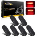 Partsam 6 Inch Oval Red Led Trailer Tail Lights Smoked Sealed Grommet Mount Stop Turn Brake Marker For Truck Rv And Plugs