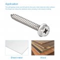 Uxcell Phillips Hex Washer Self Tapping Screws M4 X 30mm 304 Stainless Steel Flange Sheet Metal Screw 25pcs