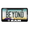 Ram 2019 Up Logo Black Real 3k Carbon Fiber Glossy Finish License Plate Frame