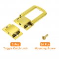 Uxcell 5pcs Toggle Catch Lock 1 69 X 26 Lxw Zinc Alloy Hasp Latch Clasp For Jewelry Box Wooden Case Toolbox Gold