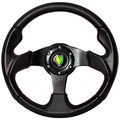 Ikon Motorsports Steering Wheel For Most Cars 320mm Black Pvc Leather Red Stitch 6-bolt Horn Button 