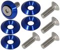 Ajp Distributor Universal Fit 10mm M6 Wide 5pcs Hex Screw Bolt Bumper Fender Washer Anodized Aluminum Blue 