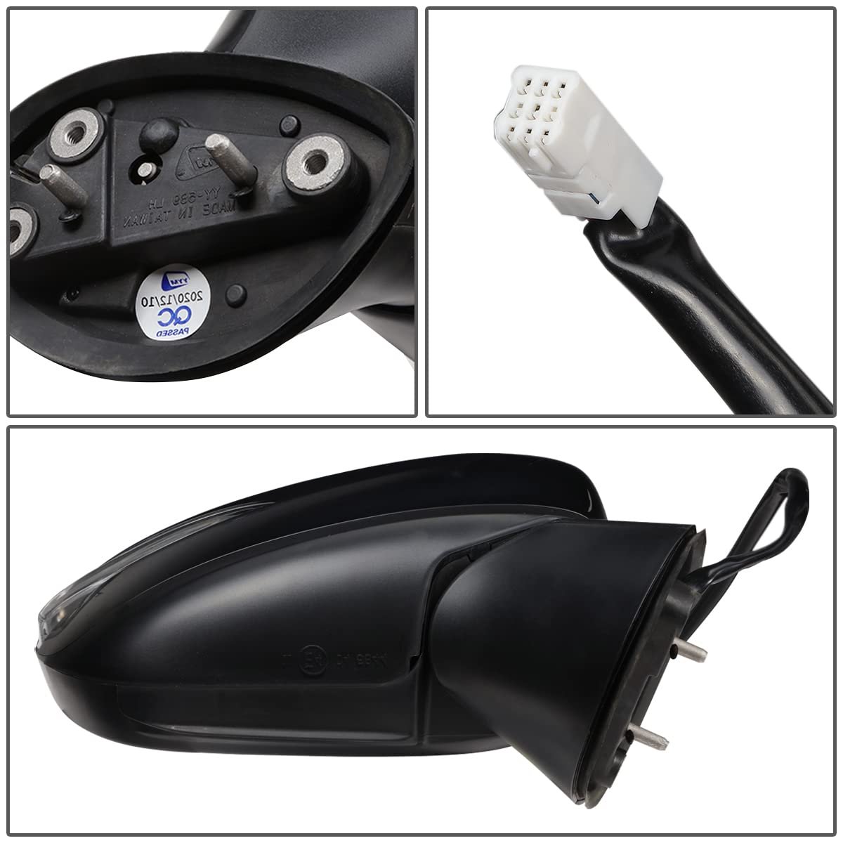 Ma1321215 Factory Style Passenger Right Side Mirror Manual Folding Power Adjust Heated Glass Turn Signal Blind Spot Detection