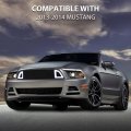 Upper Grille W Drl Led Accent Vent Lights For Ford Mustang 2013 2014 Front Bumper Honeycomb Mesh Hood Grill Except Shelby