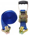 Toolusa Heavy-duty Ratchet Tie Down 2 5 1 Cm X7 8 2 M Pp Strap 10 000 Lb 4 536 Kg Capacity Steel Hooks Buckles Adjustable Quick 