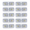 Rv 12v Led Double Dome Lighting Fixture Includes Switch 3200k Lights Interior Clear Lens White Housing 10 Pack