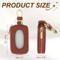Car Key Fob Case Universal Holder Leather Keychain Pouch For Smart Remote Fobs With Lanyard And Zipper Closure Secure Storage