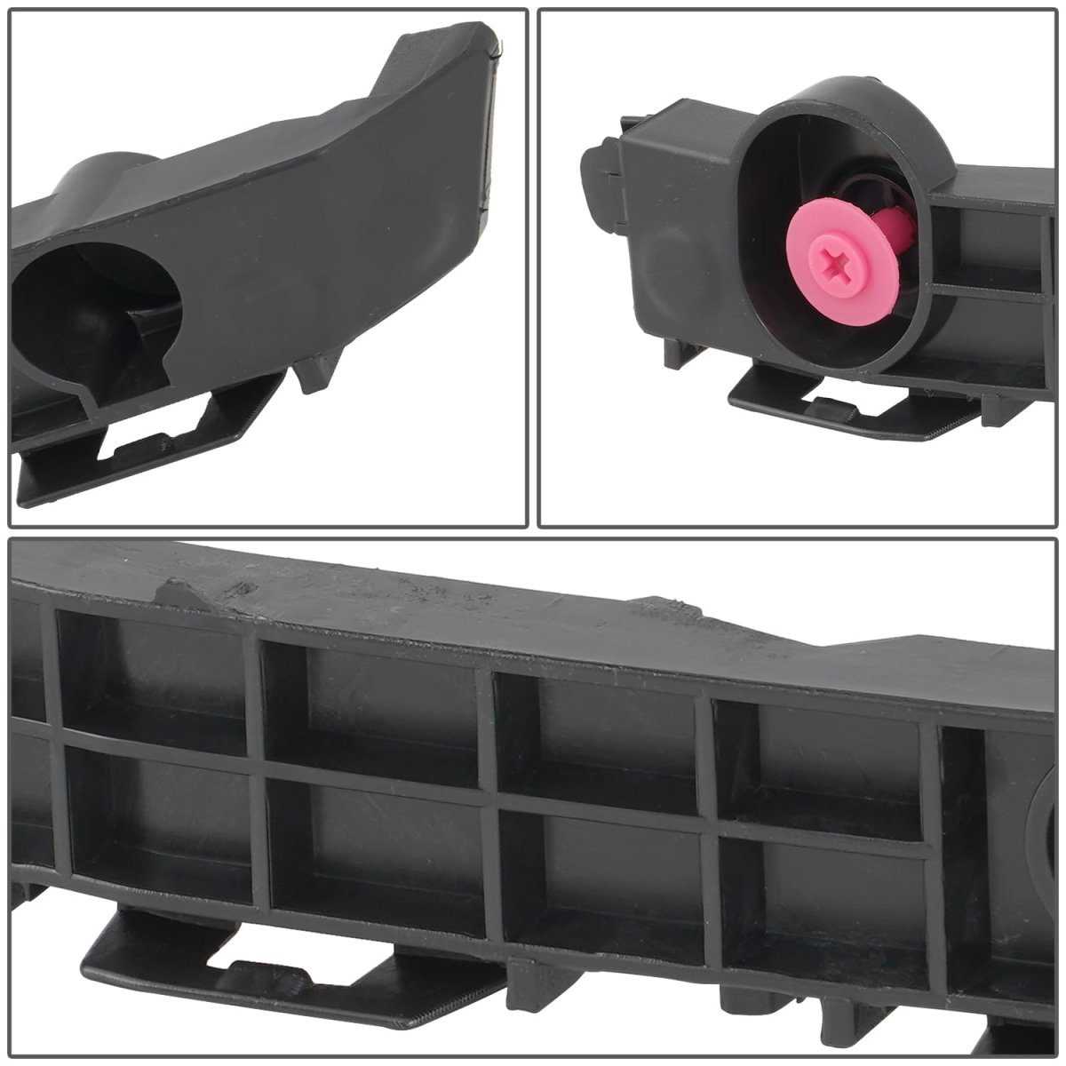 To1042130 Front Bumper Cover Support Bracket For Toyota Tacoma 2016 2023 Driver Left Side Polished Black Reinforced Abs Plastic
