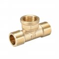 Uxcell Brass Tee Pipe Fitting G1 2 Male X Female T-shaped Adapter Coupler