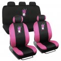 Bdk Sc-452-pk Pink Hawaiian Floral Design Seat Covers For Car Suv Accessory W Belt Pad Steering Cover By 1 Pack Flower 