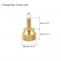 Uxcell 2pcs Knurled Thumb Screws M3x8mm Brass Shoulder Bolts Stepped Grip Knobs Fasteners For Pc Electronic Mechanical
