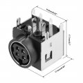 Uxcell 4pcs S-video Pcb Mount 4 Pin Din Socket Video Connector Black Din-422