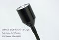 Gooseneck Led Panel Light For Vehicles And Boats 12v Dc White Cool Lgns-series 20 In Length With On Off Switch Black Finish 
