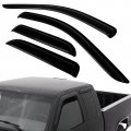 Aintier Side Window Deflectors Sun Rain Guards Set Fit For 2002-2008 Dodge Ram 1500 4 Pcs Black