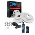 Trq Front Ceramic Brake Pad Performance Coated Rotor Kit W Chemicals 