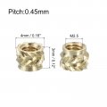 Knurled Insert Nuts 100pcs M2 5 X 3mm L 4mm Od 3d Printing Brass Female Threadeds Heat Set Insert Embedment