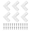 6pcs L Shape Flat Bracket 1 57 X Metal Corner Right Angle Brace Mending Plate With Screws For Wood Frame Furniture Fixing 