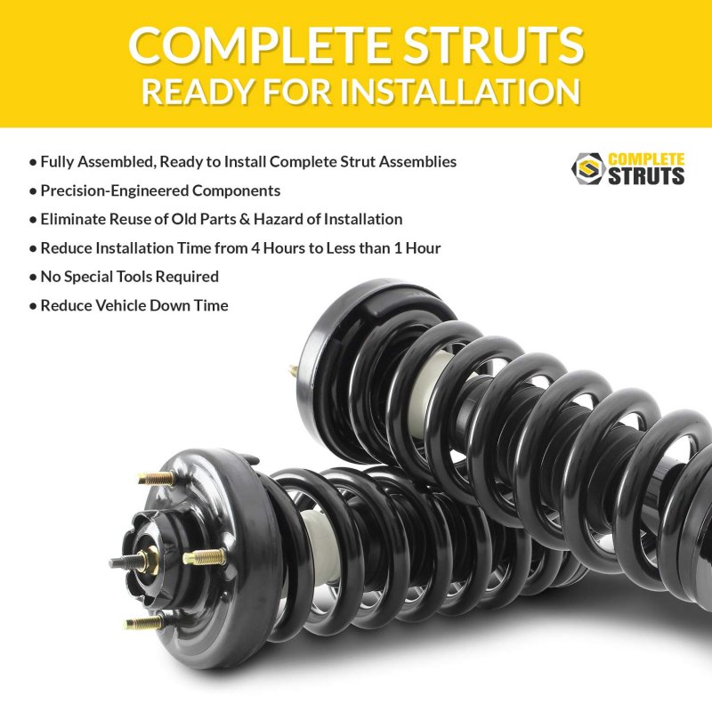 Completestruts Rear Quick Complete Strut Assemblies With Coil Springs Replacement For 2009-2013 Toyota Corolla Set Of 2