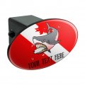Personalized Custom 1 Line Shark Diving Flag Oval Tow Trailer Hitch Cover Plug Insert