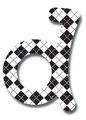 6-inch Wall Hanging Wood Letter Modern Black And White Pattern D 