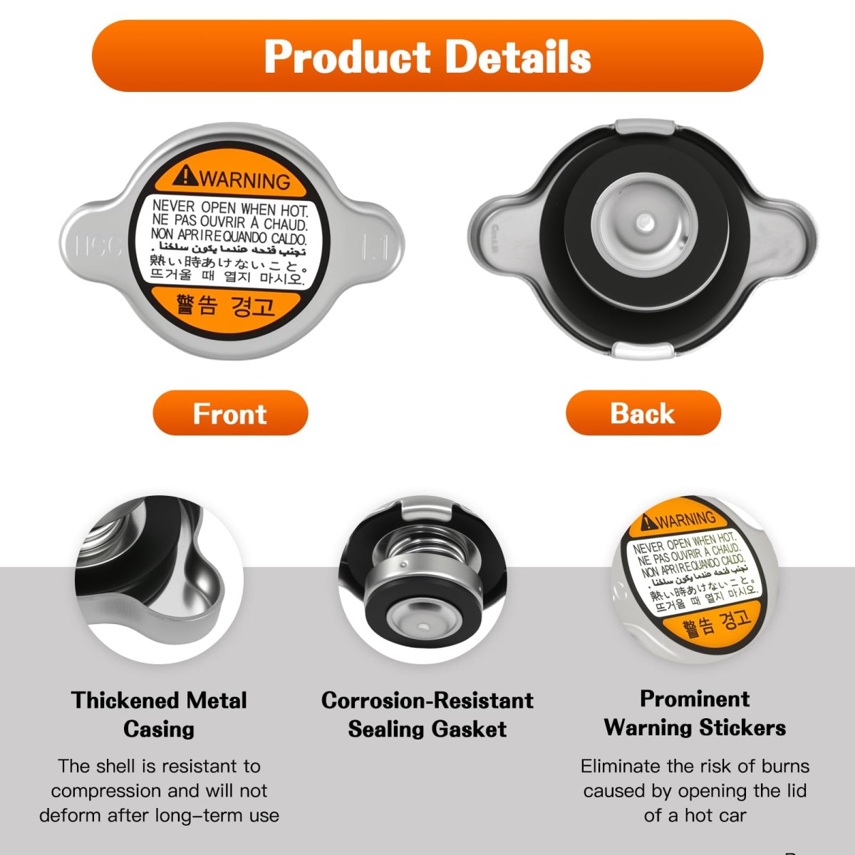 2pcs 253303k000 Radiator Cap For Hyundai Santa Fe Elantra Sonata And Kia Optima Sedona Soul Part Number 2533039100