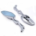 Motorcycle Chrome Diamond Flame Stem Mirrors Fit Most Japanese Cruiser Roadliner Road Star V-star Warrior V-max Virago P N 