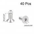 Uxcell M3x6mm Flat Head Machine Screws Inner Hex Screw 304 Stainless Steel Fasteners Bolts 40pcs