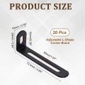 30pcs Adjustable L-shape Corner Brace 9 X 2 0 6 Metal Slotted 90 Degree Right Angle Shelf Bracket Support For Wooden Furniture