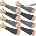 4 Pairs Cut Resistant Sleeve Arm Protection Sleeves Safety Protective For Men Women Simple Colors 