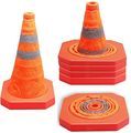 Cartman Collapsible Traffic Cone 155 Inches Multi Purpose Pop Up Reflective Safety 4pk 