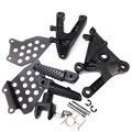 Hk Moto- Black Front And Rear Rider Foot Pegs Bracket Fit For Honda Cbr600rr 2003 2004