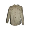 Magid Glove Safety Sh107-kh-l Sh107 Dual-hazard 7 5 Oz Fr 100 Cotton Twill Work Shirt 3x-large Navy Khaki Large