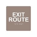 Compliancesigns Acrylic Ada Exit Sign 6 X In With English Braille Taupe 