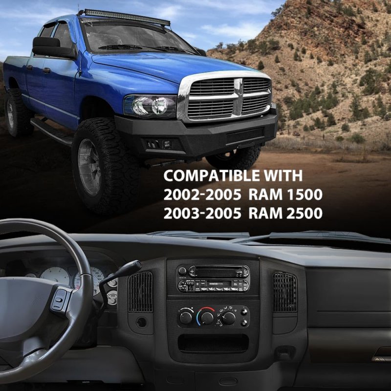 Center Dash Radio Bezel Trim Panel W Storage For Dodge Ram 1500 2002-2005 Fits 2500 3500 2003-2005 Black