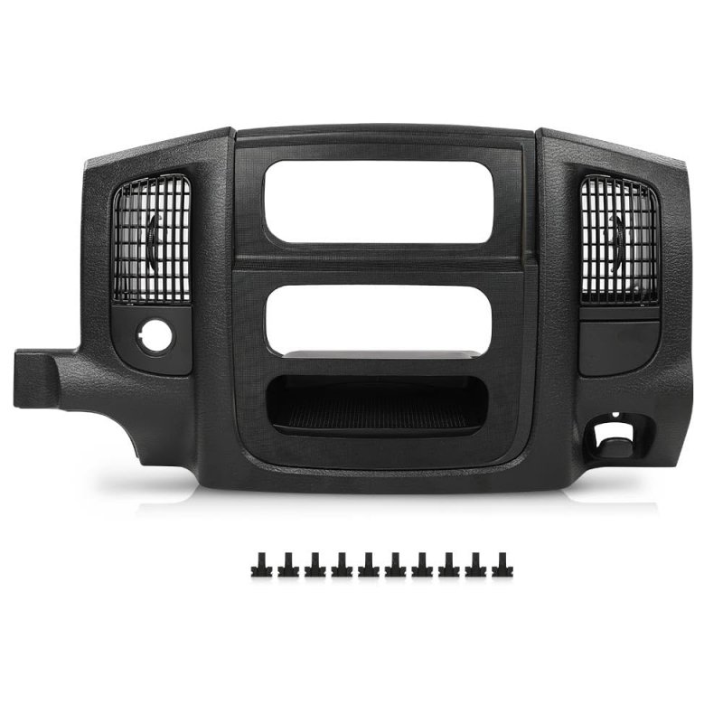 Center Dash Radio Bezel Trim Panel W Storage For Dodge Ram 1500 2002-2005 Fits 2500 3500 2003-2005 Black