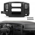 G-plus Center Dash Radio Bezel Trim Panel W Storage Compatible With Dodge Ram 1500 2002-2005 Fits 2500 3500 2003-2005 Black