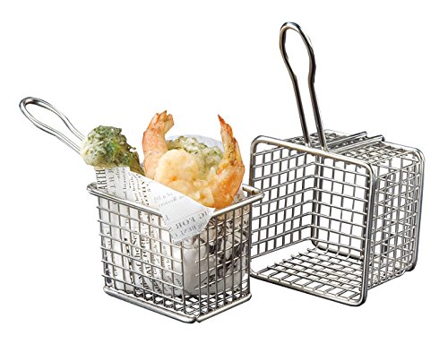 American Metalcraft Frys443 Stainless Steel Square Fry Baskets 4-inch Silver