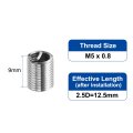 50pcs Wire Thread Inserts M5 X 0 8 2 5d 12 5mm Metric 304 Stainless Steel Helical Type Coiled Repair Kit Screw Threaded Sleeve