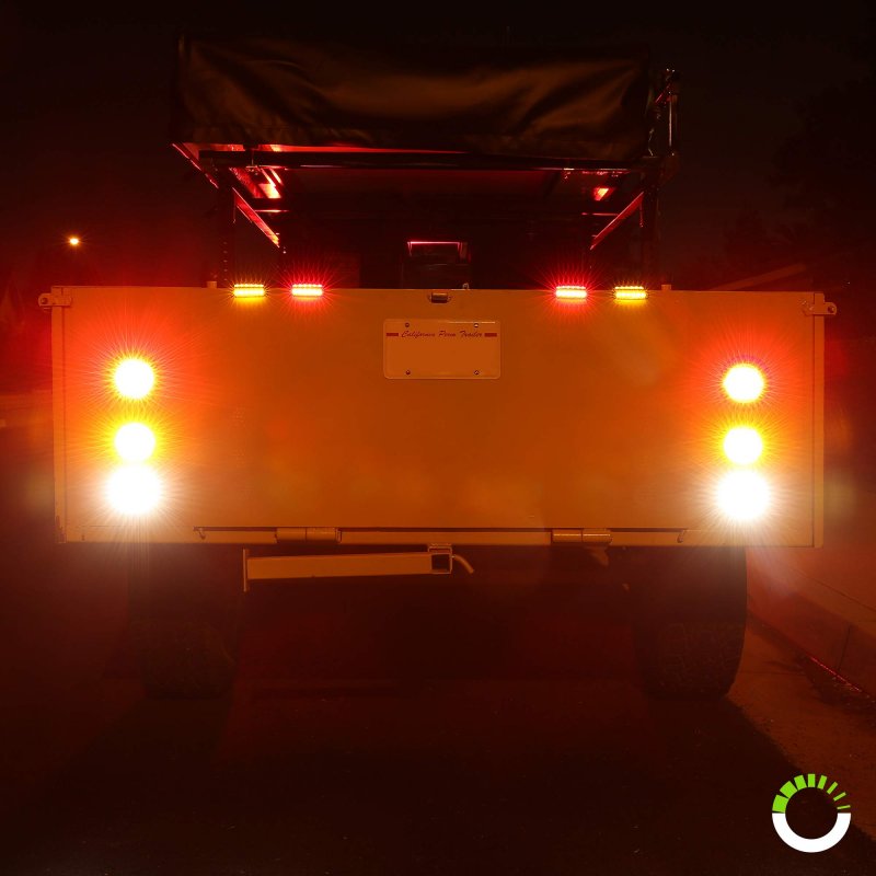True Mods 2pc 4 Round Clear White Led Trailer Tail Lights Dot Certified Grommet Plug Included Ip67 Waterproof Reverse Back Up