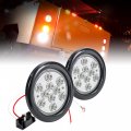 True Mods 2pc 4 Round Clear White Led Trailer Tail Lights Dot Certified Grommet Plug Included Ip67 Waterproof Reverse Back Up 